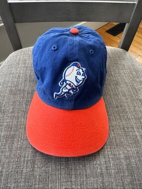 Vintage New York Mets Mr Met Orange Brim Adjustable Baseball Hat Cap 47 Brand